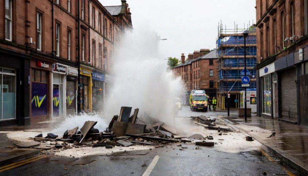 BURST-WATER-MAIN-GLASGOW