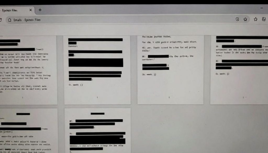 Epstein Files: Mostly Black Bars