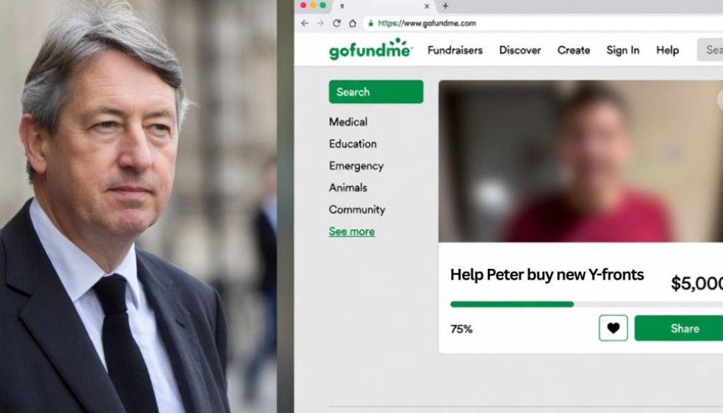 GoFundMe Page Launched to Help Mandelson Buy New Y-fronts