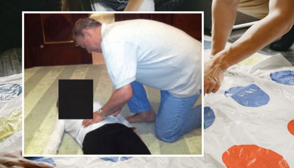 Former Prince Andrew Claims He Was Only Playing Twister in This Photo – And Someone Photoshopped the Dots Out