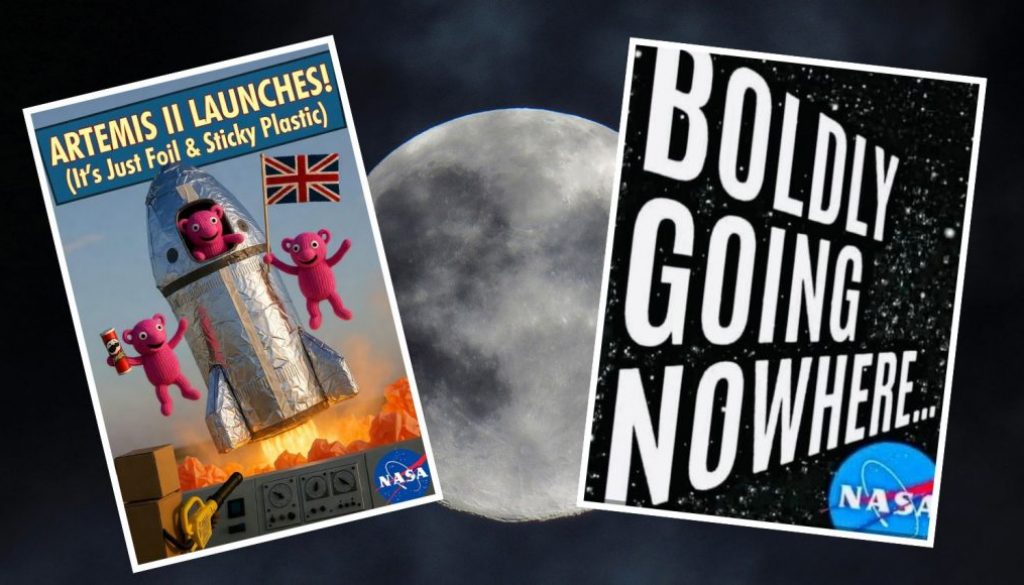 Artemis II “Launches” Amid Revelations It’s Held Together With Sticky-Back Plastic and Aluminium Foil